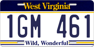 WV license plate 1GM461