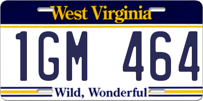 WV license plate 1GM464
