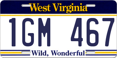 WV license plate 1GM467