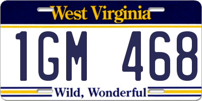 WV license plate 1GM468