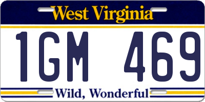 WV license plate 1GM469