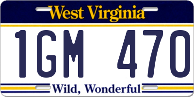 WV license plate 1GM470