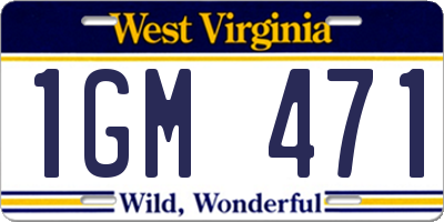 WV license plate 1GM471