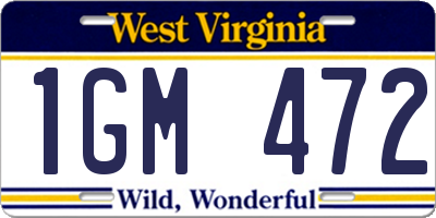 WV license plate 1GM472