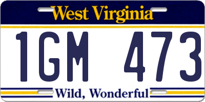 WV license plate 1GM473