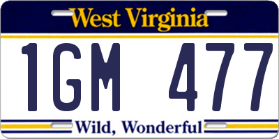 WV license plate 1GM477