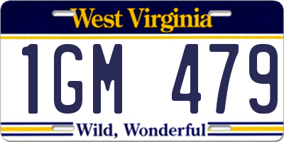 WV license plate 1GM479