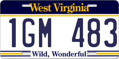 WV license plate 1GM483
