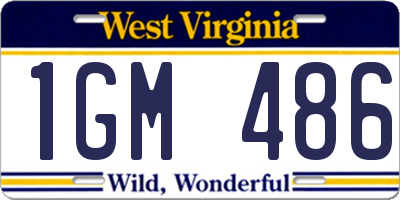 WV license plate 1GM486