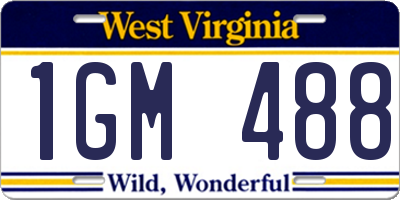 WV license plate 1GM488