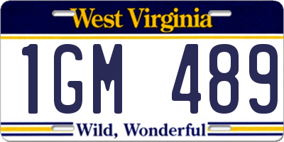 WV license plate 1GM489
