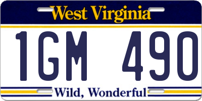 WV license plate 1GM490
