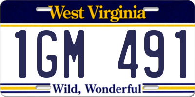 WV license plate 1GM491