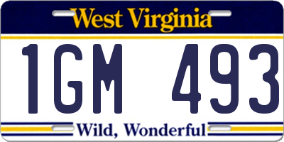 WV license plate 1GM493