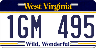 WV license plate 1GM495