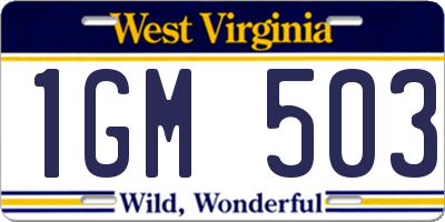 WV license plate 1GM503
