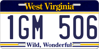 WV license plate 1GM506