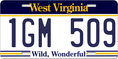 WV license plate 1GM509