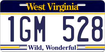 WV license plate 1GM528