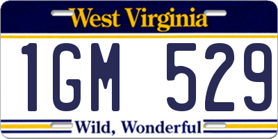 WV license plate 1GM529