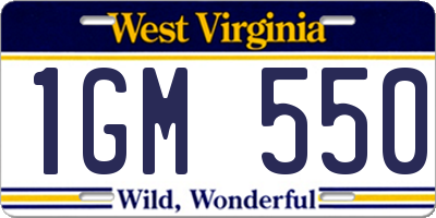 WV license plate 1GM550