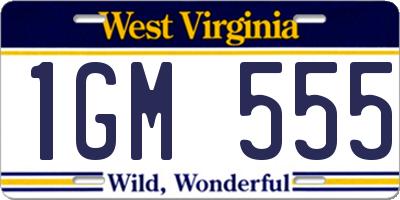 WV license plate 1GM555