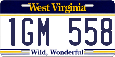WV license plate 1GM558