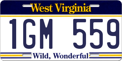 WV license plate 1GM559