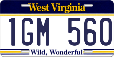 WV license plate 1GM560