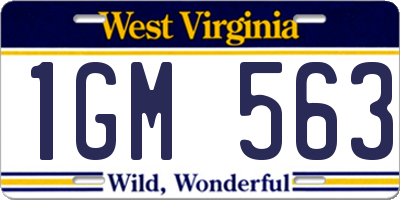 WV license plate 1GM563