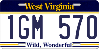 WV license plate 1GM570