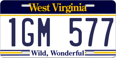 WV license plate 1GM577