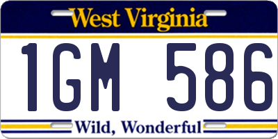 WV license plate 1GM586