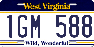 WV license plate 1GM588