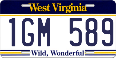 WV license plate 1GM589