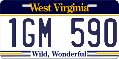 WV license plate 1GM590