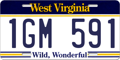 WV license plate 1GM591