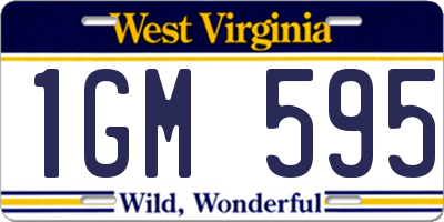 WV license plate 1GM595
