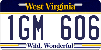 WV license plate 1GM606