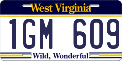 WV license plate 1GM609