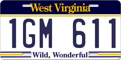 WV license plate 1GM611