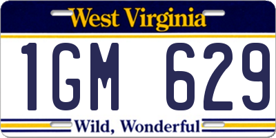 WV license plate 1GM629