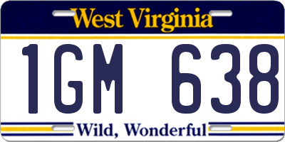 WV license plate 1GM638