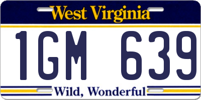 WV license plate 1GM639