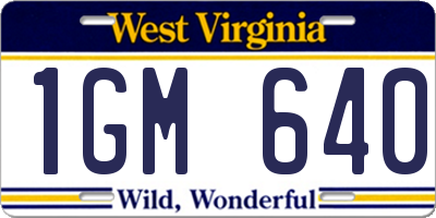 WV license plate 1GM640