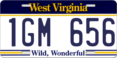 WV license plate 1GM656