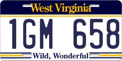 WV license plate 1GM658