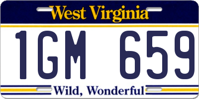 WV license plate 1GM659