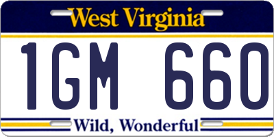 WV license plate 1GM660