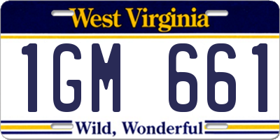 WV license plate 1GM661